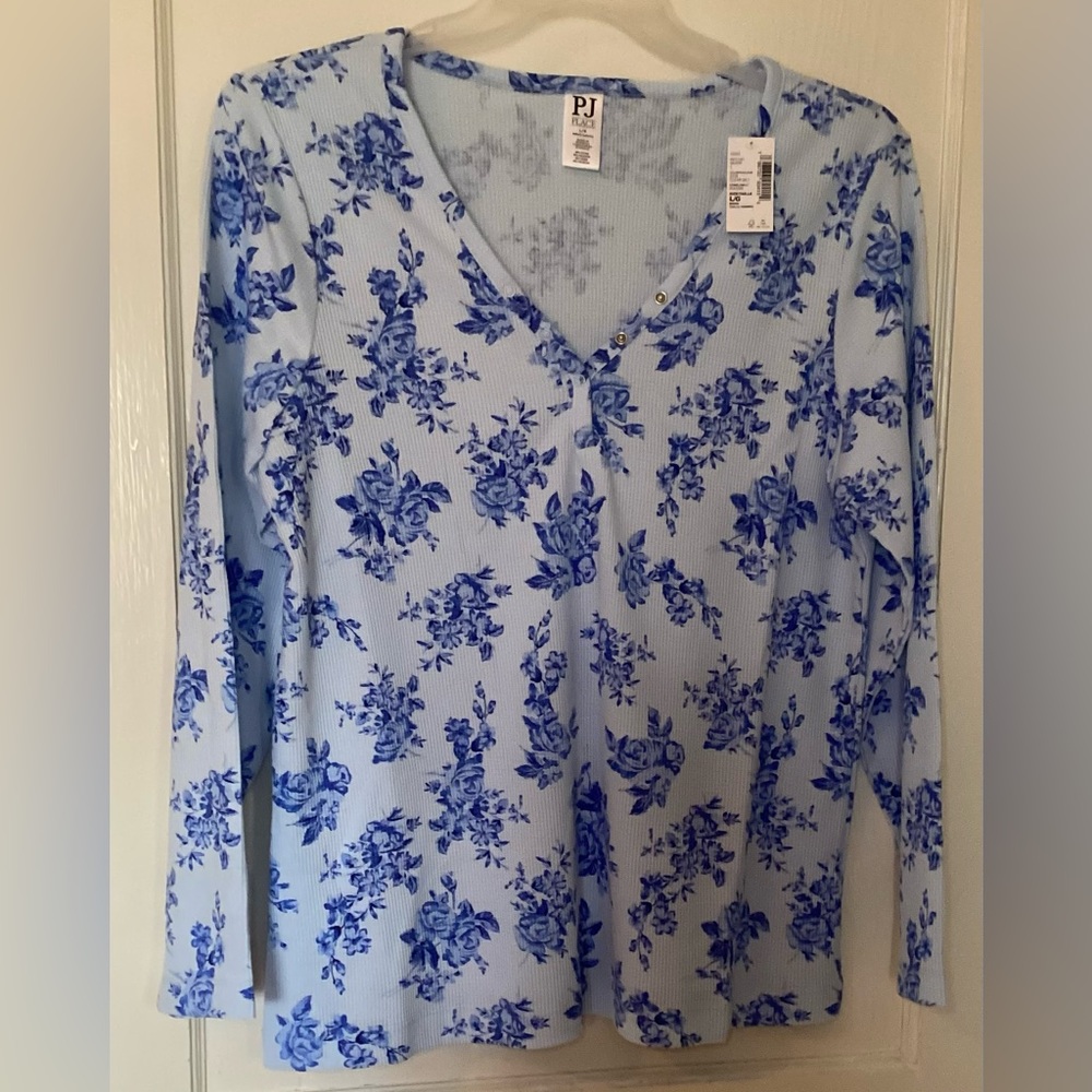 Women’s Floral Thermal Pajama Set Large - Picture 1 of 7